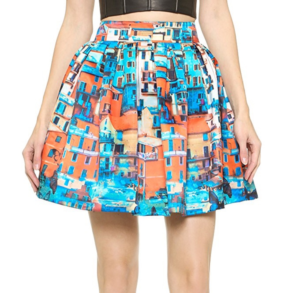 Alice & Olivia Stora Box Pleat Pouf Skirt